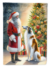 Load image into Gallery viewer, Borzoi with Santa Garden Flag – Christmas Dog Yard Decor