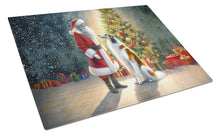 Load image into Gallery viewer, Borzoi and Santa Claus Glass Cutting Boards – Durable, Decorative Kitchen Art
