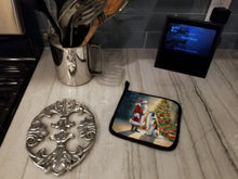 Load image into Gallery viewer, Borzoi and Santa Claus Pot Holders - Set of 2 Decorative Kitchen Helpers | Made in the USA