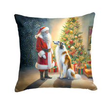 Load image into Gallery viewer, Borzoi and Santa Claus Throw Pillow