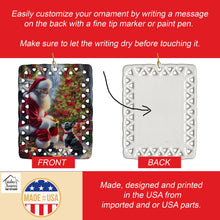 Load image into Gallery viewer, Boston Terrier and Santa Claus Porcelain Ornament