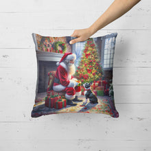 Load image into Gallery viewer, Boston Terrier and Santa Claus Throw Pillow