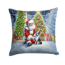 Load image into Gallery viewer, Boston Terrier and Santa Claus Throw Pillow