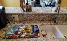 Load image into Gallery viewer, Boxer and Santa Claus Dish Drying Mat