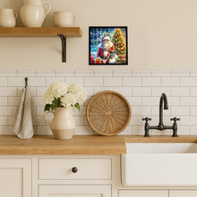 Load image into Gallery viewer, Boxer and Santa Claus Framed Metal Print