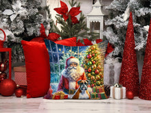Load image into Gallery viewer, Boxer and Santa Claus Throw Pillow - 14x14 Decorative Pillow – Art for Your Home &amp; Patio