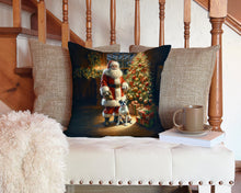 Load image into Gallery viewer, Boxer and Santa Claus Throw Pillow - 14x14 Decorative Pillow – Art for Your Home &amp; Patio