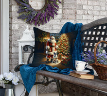 Load image into Gallery viewer, Boxer and Santa Claus Throw Pillow