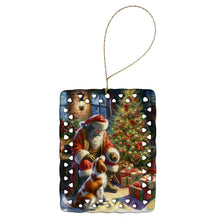 Load image into Gallery viewer, Brittany and Santa Claus Porcelain Ornament