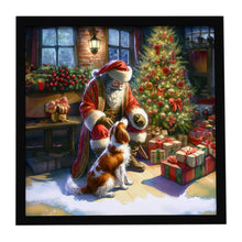 Load image into Gallery viewer, Brittany and Santa Claus Framed Metal Print