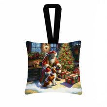 Load image into Gallery viewer, Brittany and Santa Claus Hanging Square Fabric Ornament 3.5 × 3.5