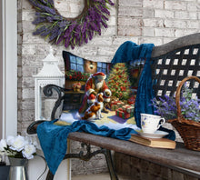 Load image into Gallery viewer, Brittany and Santa Claus Throw Pillow