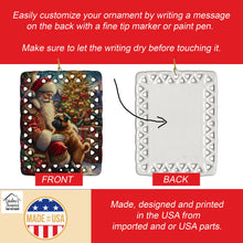 Load image into Gallery viewer, Brussels Griffon and Santa Claus Porcelain Ornament