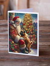 Load image into Gallery viewer, Brussels Griffon and Santa Claus Greeting Cards - Blank Note Cards – 8-Pack of Artist-Designed Cards with Envelopes