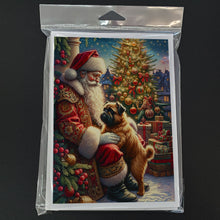 Load image into Gallery viewer, Brussels Griffon and Santa Claus Greeting Cards - Blank Note Cards – 8-Pack of Artist-Designed Cards with Envelopes
