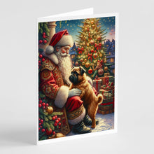 Load image into Gallery viewer, Brussels Griffon and Santa Claus Greeting Cards - Blank Note Cards – 8-Pack of Artist-Designed Cards with Envelopes