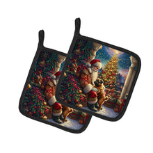 Load image into Gallery viewer, Brussels Griffon and Santa Claus Pot Holders - Set of 2 Decorative Kitchen Helpers | Made in the USA