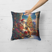 Load image into Gallery viewer, Brussels Griffon and Santa Claus Throw Pillow