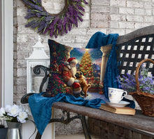 Load image into Gallery viewer, Brussels Griffon and Santa Claus Throw Pillow
