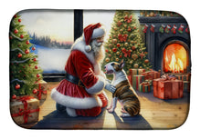 Load image into Gallery viewer, Bull Terrier and Santa Claus Dish Drying Mat