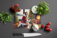 Load image into Gallery viewer, Bull Terrier and Santa Claus Glass Cutting Boards – Durable, Decorative Kitchen Art