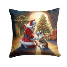 Load image into Gallery viewer, Bull Terrier and Santa Claus Throw Pillow
