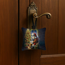 Load image into Gallery viewer, English Bulldog and Santa Claus Hanging Square Fabric Ornament 3.5 × 3.5