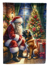 Load image into Gallery viewer, Bullmastiff and Santa Claus House Flag