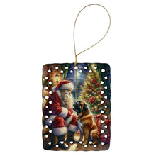 Load image into Gallery viewer, Bullmastiff and Santa Claus Porcelain Ornament