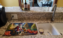 Load image into Gallery viewer, Bullmastiff and Santa Claus Dish Drying Mat