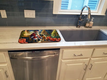 Load image into Gallery viewer, Bullmastiff and Santa Claus Dish Drying Mat