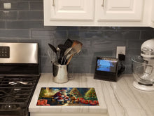 Load image into Gallery viewer, Bullmastiff and Santa Claus Glass Cutting Boards – Durable, Decorative Kitchen Art