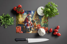 Load image into Gallery viewer, Bullmastiff and Santa Claus Glass Cutting Boards – Durable, Decorative Kitchen Art