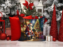 Load image into Gallery viewer, Bullmastiff and Santa Claus Throw Pillow - 14x14 Decorative Pillow – Art for Your Home &amp; Patio