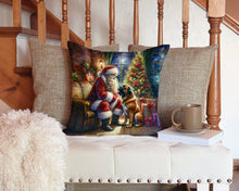 Load image into Gallery viewer, Bullmastiff and Santa Claus Throw Pillow - 14x14 Decorative Pillow – Art for Your Home &amp; Patio