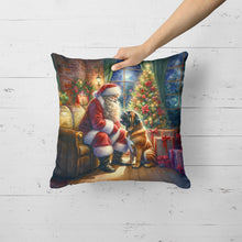 Load image into Gallery viewer, Bullmastiff and Santa Claus Throw Pillow