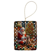Load image into Gallery viewer, Cairn Terrier and Santa Claus Porcelain Ornament