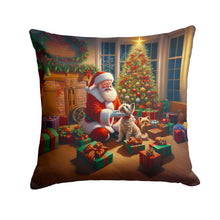 Load image into Gallery viewer, Cairn Terrier and Santa Claus Throw Pillow - 14x14 Decorative Pillow – Art for Your Home &amp; Patio