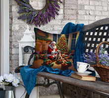 Load image into Gallery viewer, Cairn Terrier and Santa Claus Throw Pillow