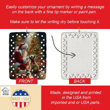 Load image into Gallery viewer, Cairn Terrier and Santa Claus Porcelain Ornament