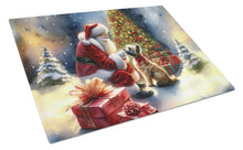 Load image into Gallery viewer, Cairn Terrier and Santa Claus Glass Cutting Boards – Durable, Decorative Kitchen Art