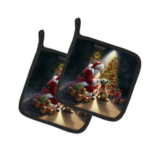 Load image into Gallery viewer, Cairn Terrier and Santa Claus Pot Holders - Set of 2 Decorative Kitchen Helpers | Made in the USA