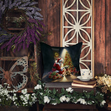 Load image into Gallery viewer, Cairn Terrier and Santa Claus Throw Pillow