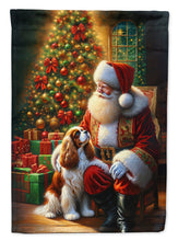 Load image into Gallery viewer, Cavalier Spaniel and Santa Claus House Flag