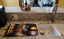 Load image into Gallery viewer, Cavalier Spaniel and Santa Claus Dish Drying Mat