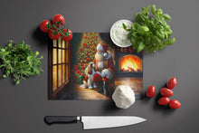 Load image into Gallery viewer, Cavalier Spaniel and Santa Claus Glass Cutting Boards – Durable, Decorative Kitchen Art