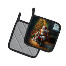 Load image into Gallery viewer, Cavalier Spaniel and Santa Claus Pot Holders - Set of 2 Decorative Kitchen Helpers | Made in the USA