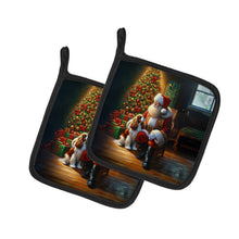 Load image into Gallery viewer, Cavalier Spaniel and Santa Claus Pot Holders - Set of 2 Decorative Kitchen Helpers | Made in the USA