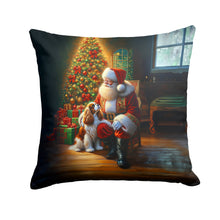 Load image into Gallery viewer, Cavalier Spaniel and Santa Claus Throw Pillow