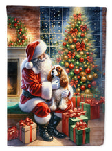 Load image into Gallery viewer, Cavalier Spaniel and Santa Claus House Flag